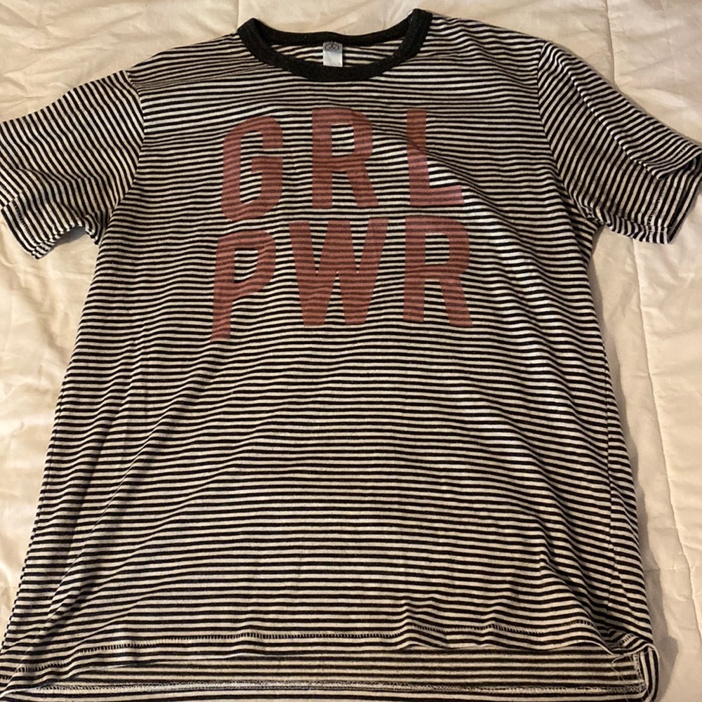 Stripped girl power t shirt